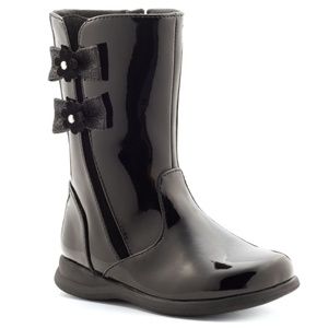 Rachel Shiny Black Patent Boots Toddler Girls 6M